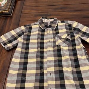 Shaun White Black and Gray Plaid Kids Button Down Shirt